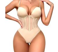 IOEUIWP Intimo Body Shapewear Guaine Corsetto Abito da Donna Guaina Modellante Completa(Beige,L(36))