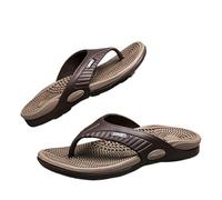 IOEUIWP Men's Massage Non-Slip Flip Flops, Quick-Drying Comfy Thong Sandals For Indoor Outdoor, Summer Slippers Per interni ed esterni(Khaki,41)