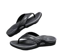 IOEUIWP Men's Massage Non-Slip Flip Flops, Quick-Drying Comfy Thong Sandals For Indoor Outdoor, Summer Slippers Per interni ed esterni(Black,45)