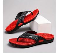 IOEUIWP Men's Massage Non-Slip Flip Flops, Quick-Drying Comfy Thong Sandals For Indoor Outdoor, Summer Slippers Per interni ed esterni(Red,45)