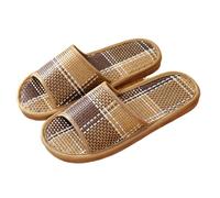 IOEUIWP Pantofole estive in rattan for donna/uomo - Sandali for coppia traspiranti, scivoli interni antiscivolo con suola morbida for la casa/spiaggia Per interni ed esterni(Color2,36-37)