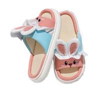 IOEUIWP Platform Slippers Women Home Cartoon Cute Rabbit Designer Shoes Casual House Slides Flats Indoor Open Toe Per interni ed esterni(Pink,36-37)