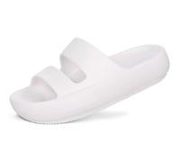 IOEUIWP Sandali piatti estivi da donna Comodi pantofole slip-on leggeri spiaggia unisex morbidi antiscivolo casual Per interni ed esterni(White,38)