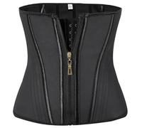 IOEUIWP Shaper for la vita, controllo della pancia, modellante for, contraente, for il corpo dopo parto, con cerniera, fibbia senza cuciture(Black,XXL)