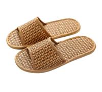 IOEUIWP Spring And Summer Woven Rattan And Grass Lovers Straw Mat Slippers Indoor Wooden Floor Home Linen Per interni ed esterni(37-38(240mm))