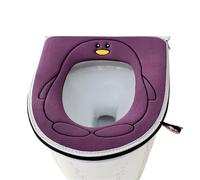 IOEUIWP Tappetino for WC for la casa, Simpatico Pinguino, Cuscino Invernale for con Cerniera, for Lavatrice, Quattro Stagioni, Universale, Fodera Morbida(Purple)