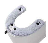 IOEUIWP Tappetino for WC Invernale Caldo con Motivi creativi di Cartoni Animati, Cuscino for Sedile Morbido, tappetini a Forma U(Blue)