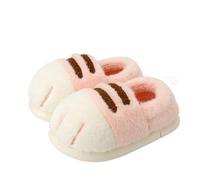 IOEUIWP Winter Couple Cat Paw Slippers, Plush Fleece Lined Thick Thermal Home Shoes, Non-Slip Unisex Anti-Cold House Slid Per interni ed esterni(Pink,44-45)