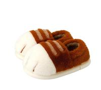 IOEUIWP Winter Couple Cat Paw Slippers, Plush Fleece Lined Thick Thermal Home Shoes, Non-Slip Unisex Anti-Cold House Slid Per interni ed esterni(Coffee,36-37)