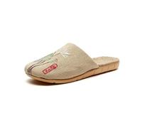 IOEUIWP Women's Breathable Linen Slippers Soft Sole Indoor For All Seasons Simple Versatile Home Wear Sandals Per interni ed esterni(Lotus green,35-36)