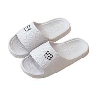 IOEUIWP Women's Slippers Indoor Soft Sole Cartoon Bear Print Slides Bathroom EVA Men Summer Outdoor Cool Shoes Couple Per interni ed esterni(Gray,39)