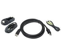 iogear G2L903UTAA3 - Cavo KVM nero, 3 m, cavo KVM (USB, DisplayPort, USB, USB A, 3,5 mm, DisplayPort, USB B, 3,5 mm, maschio)