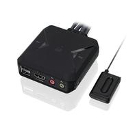 IOGEAR KVM Switch 2 PC 1 Monitor HDMI 4K@60Hz USB Switch KVM con Cavo, Connessioni Audio e Telecomando Plug & Play condivisione periferiche USB, Compatibile con Windows Mac e Linux