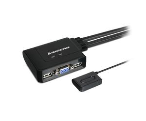 IOGEAR VGA KVM Switch 2 PC 1 Monitor Switch USB VGA 1080P include Cavo da 1.8 m e Telecomando 2 Interfacce USB Plug & Play Compatibile con Windows Mac