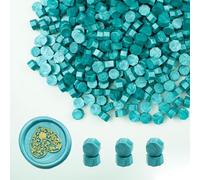 Ioggtser 500 PCS Perline di Ceralacca Ottagonali per Timbro e Sigilli, Realizzazione Inviti di Festa (Verde Anatra)