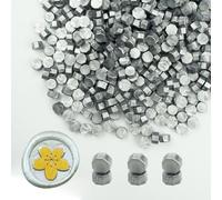 Ioggtser 500 PCS Perline di Ceralacca Ottagonali per Timbro, Realizzazione di Sigilli per Inviti di Festa (Silver)