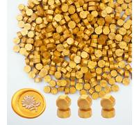 Ioggtser 500 perline ottagonali di ceralacca per sigilli, per realizzare sigilli per inviti di nozze e feste (oro)