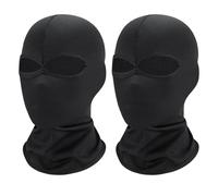 IOHJSA 2 Pezzi Passamontagna con 2 Fori, Nero Balaclava Moto Maschera, Ski Mask, Protettore UV, Antivento