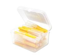 IOIUSKKU 40Pcs Spazzolino interdentale Filo interdentale Flessibile Spazzolini da Denti Push-Pull I a Forma di Palmare Strumento per l'igiene Orale Interna Vacanze di Viaggio, Giallo, 0.4 mm
