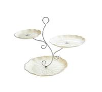 IOIUSKKU Alzata per cupcake a più livelli, piatto per frutta secca a 3 strati, per feste, banchetti, sala da pranzo, giallo e oro, giallo e argento, 40x26x32cm