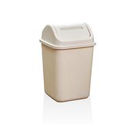IOIUSKKU Bidone classificato in plastica con Coperchio Battente Home Office Pattumiera per rifiuti Pattumiera Cestino Rettangolare Contenitore per rifiuti con Coperchio, Cachi