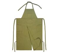 IOIUSKKU Grembiule con gambe divise, grembiule in ceramica, design, tessuto con tasche, facile da usare, adatto per lavori di ceramica in ristoranti e pittura, Verde