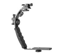 IOIUSKKU Supporto a L per fotocamera DSLR professionale con supporto per flash. L'impugnatura ergonomica supera di gran lunga la versione con a slitta integrato, che rischia di far scivolare via il