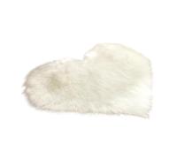 IOIUSKKU Tappeto antiscivolo a forma di cuore, morbido, per camera da letto, lavabile, idea regalo creativa per la casa, tappeto a forma di cuore, amici, Bianco, 50x60 centimetri