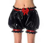 IOKUKI Pantaloncini Lanterna in Lattice da Donna,Pantaloncini in Lattice Nero con Farfalla Rossa,Adatti per Abbigliamento Club-M