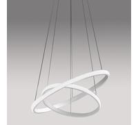 IOLE S/2 - LAMPADARIO A SOSPENSIONE BIANCO LED 3000K 2000LM 40W DIMMERABILE 2 CERCHI