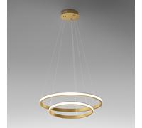 IOLE S/2 - LAMPADARIO A SOSPENSIONE ORO LED 3000K 2000LM 40W DIMMERABILE 2 CERCHI