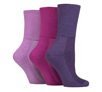 IOMI Footnurse - Confezione da 3 calzini unisex extra larghi, in bambù, per piedi e gambe gonfie, cuciture lisce sulle dita dei piedi e dei piedi, Blackberry., M
