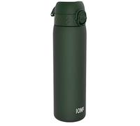 Ion8 Borraccia a Prova di Perdite, 500ml, Facile da Aprire, Serratura Sicura, Lavabile in Lavastoviglie, Senza BPA, Maniglia per il Trasporto, Adatta a Portabicchieri, Facile Pulizia, Verde Scuro