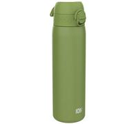 ION8 Borraccia Inox Leggero, 600ml, Non Isolato, a Prova di Perdite, Facile da Aprire, Serratura Sicura, Lavabile in Lavastoviglie, Adatta a Portabicchieri, Durevole, Verde Kaki
