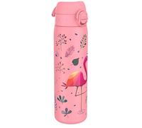 Ion8 Borraccia Acciaio Inox, 600ml, a Prova di Perdite, Facile da Aprire, Serratura Sicura, Lavabile in Lavastoviglie, Adatta a Portabicchieri, Maniglia per il Trasporto, Durevole, Design Fenicottero