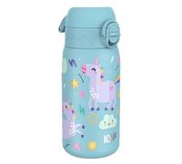 Ion8 Borraccia Acciaio per Bambini, 400ml, a Prova di Perdite, Facile da Aprire, Serratura Sicura, Lavabile in Lavastoviglie, Maniglia per il Trasporto, Facile Pulizia, Durevole, Unicorno Blu