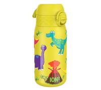 Ion8 Borraccia Acciaio per Bambini, 400ml, a Prova di Perdite, Facile da Aprire, Serratura Sicura, Lavabile in Lavastoviglie, Maniglia per il Trasporto, Facile Pulizia, Durevole, Design Dinosauro