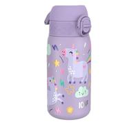 Ion8 Borraccia Acciaio per Bambini, 400ml, a Prova di Perdite, Facile da Aprire, Serratura Sicura, Lavabile in Lavastoviglie, Maniglia per il Trasporto, Facile Pulizia, Durevole, Unicorno Viola