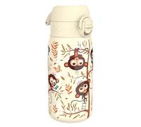 Ion8 Borraccia Acciaio per Bambini, 400ml, a Prova di Perdite, Facile da Aprire, Serratura Sicura, Lavabile in Lavastoviglie, Maniglia per il Trasporto, Facile Pulizia, Durevole, Design Scimmie