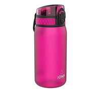 Ion8 Borraccia per Bambini, 350ml, a Prova di Perdite, Facile da Aprire, Serratura Sicura, Lavabile in Lavastoviglie, Senza BPA, Maniglia per il Trasporto, Facile Pulizia, Rosa