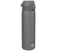 Ion8 Borraccia Termica in Acciaio Isolato, 500ml, a Prova di Perdite, Facile da Aprire, Serratura Sicura, Lavabile in Lavastoviglie, Maniglia per il Trasporto, Facile Pulizia, Durevole, Grigio