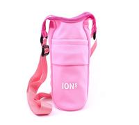 Ion8 Borsa a tracolla - Porta bottiglia pieghevole e leggero con tasca, tracolla regolabile e gancio - Lavabile in lavatrice, adatto a bottiglie fino a 1L - Pochette facile da pulire, Rosa
