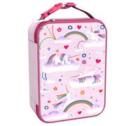 Ion8 Borsa per il Pranzo di Alta Qualità, Tasca Esterna in Rete per Bottiglie, Cinghia in Nylon con Separazione per Appendere, Interno Imbottito e Lavabile, Poliestere, Rosa Unicorno