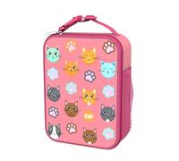 Ion8 Borsa per il Pranzo di Alta Qualità, Tasca Esterna in Rete per Bottiglie, Cinghia in Nylon con Separazione per Appendere, Interno Imbottito e Lavabile, Poliestere, Gatti