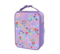 Ion8 Borsa per il Pranzo di Alta Qualità, Tasca Esterna in Rete per Bottiglie, Cinghia in Nylon con Separazione per Appendere, Interno Imbottito e Lavabile, Poliestere, Floreale Delicato