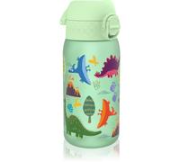 Ion8 Borraccia per Bambini, 350ml, a Prova di Perdite, Facile da Aprire, Serratura Sicura, Lavabile in Lavastoviglie, Senza BPA, Maniglia per il Trasporto, Facile Pulizia, Design Dinosauro