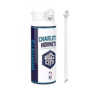 Ion8 NBA Charlotte Hornets Borraccia Termica con Cannuccia Rimovibile, 750ml/24oz, a Prova di Perdite, Facile da Aprire, Serratura Sicura, Lavabile in Lavastoviglie