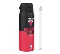 Ion8 NBA Chicago Bulls Borraccia Termica con Cannuccia Rimovibile, 750ml/24oz, a Prova di Perdite, Facile da Aprire, Serratura Sicura, Lavabile in Lavastoviglie, Maniglia per il Trasporto