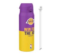 Ion8 NBA Los Angeles Lakers Borraccia Termica con Cannuccia Rimovibile, 750ml/24oz, a Prova di Perdite, Facile da Aprire, Serratura Sicura, Lavabile in Lavastoviglie, Maniglia per il Trasporto
