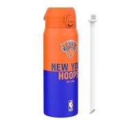 Ion8 NBA New York Knicks Borraccia Termica con Cannuccia Rimovibile, 750ml/24oz, a Prova di Perdite, Facile da Aprire, Serratura Sicura, Lavabile in Lavastoviglie, Maniglia per il Trasporto
